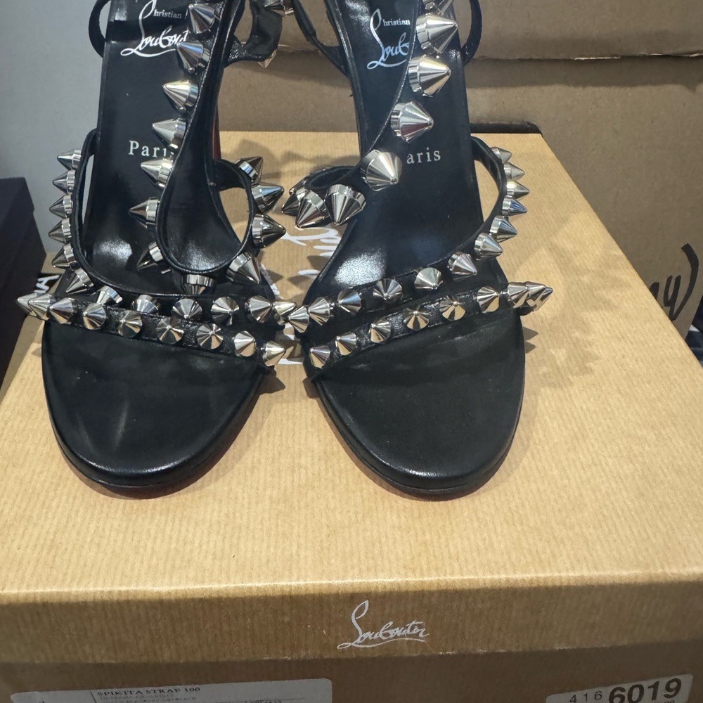 Christian Louboutin Black Heels with Silver Studs